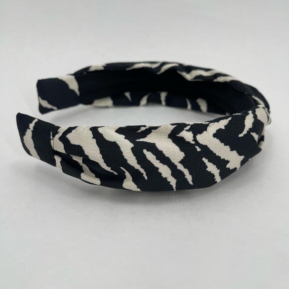 AUTUMN ADEIGBO Headband NEW Zebra Animal Print Black Hair Accessory Rare NWOT - Picture 4 of 11